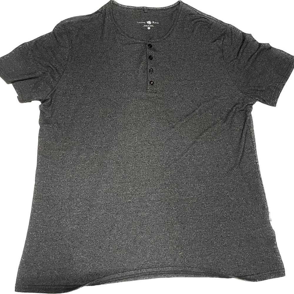 Men’s short sleeve Henley charcoal